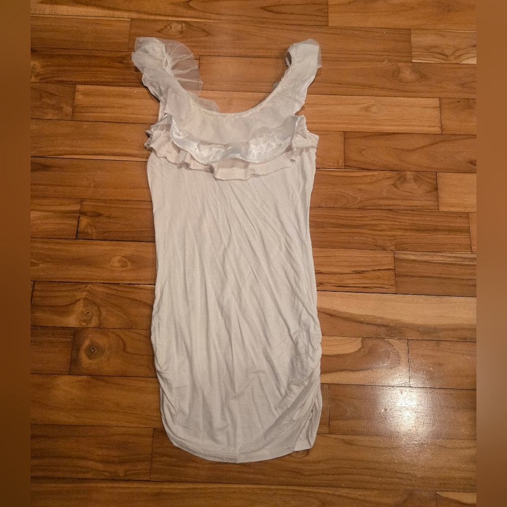 Charlotte Russe Cream Ruffled Top